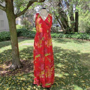Donna Ricco Bright Floral Maxi Summer Dress Sz 12